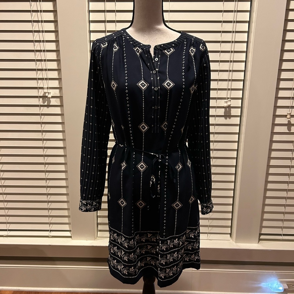 LOFT Navy Blue Long Sleeve Dress size S